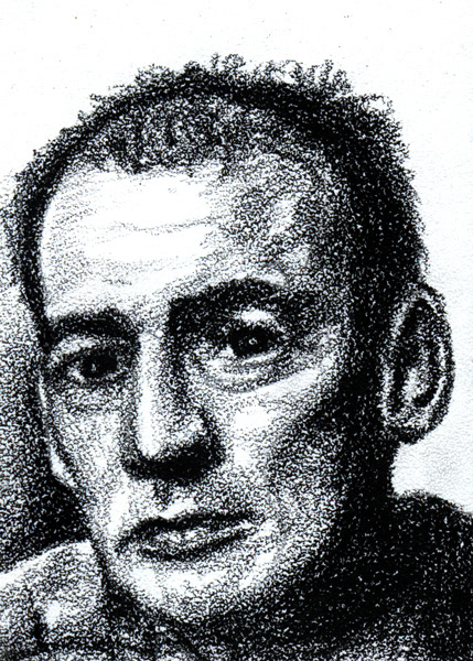 Somber 1 - wax pencil on textured board